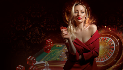 pretty woman holding casino chips