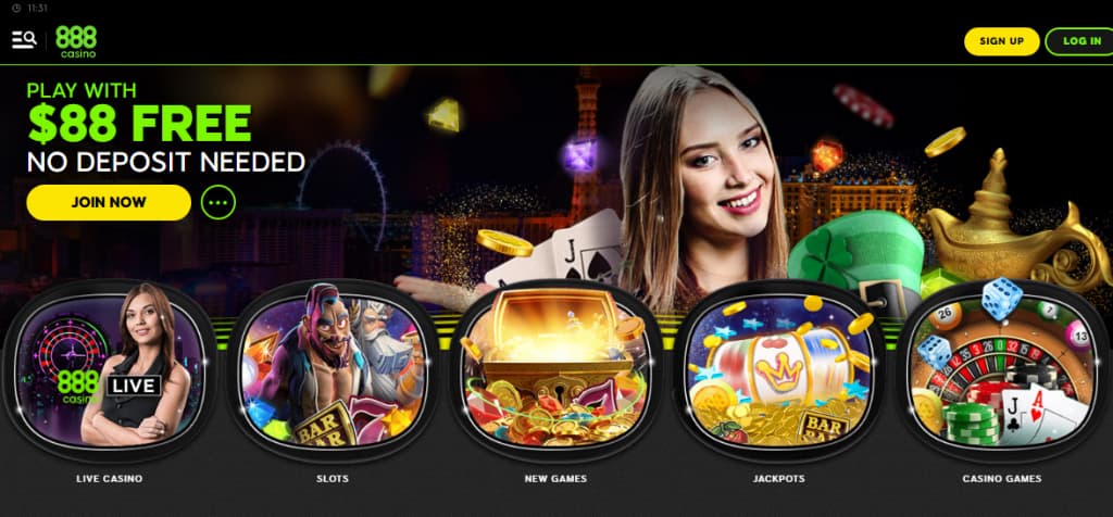 Interface And Navigation Within The 888 Casino